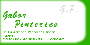 gabor pinterics business card