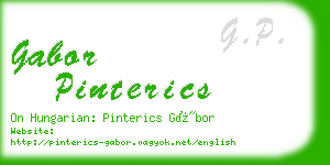 gabor pinterics business card
